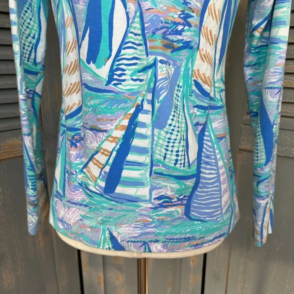 Lilly Pulitzer UPF 50+ Skipper Popover Aboat Time Sz XS - Picture 15 of 16